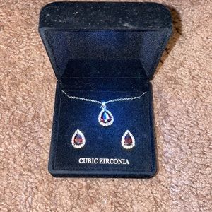 Macy’s July Birthstone Earring & Necklace Set